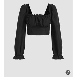 Cider Black Ruched Crop Top